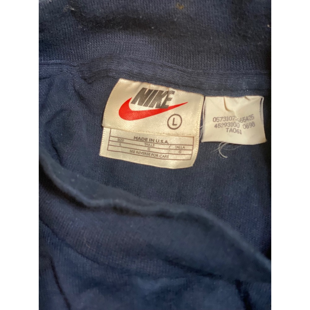 Nike Long Sleeve Mock Neck Top Navy Blue Gold Logo Womens Size Large‎ - Picture 5 of 5